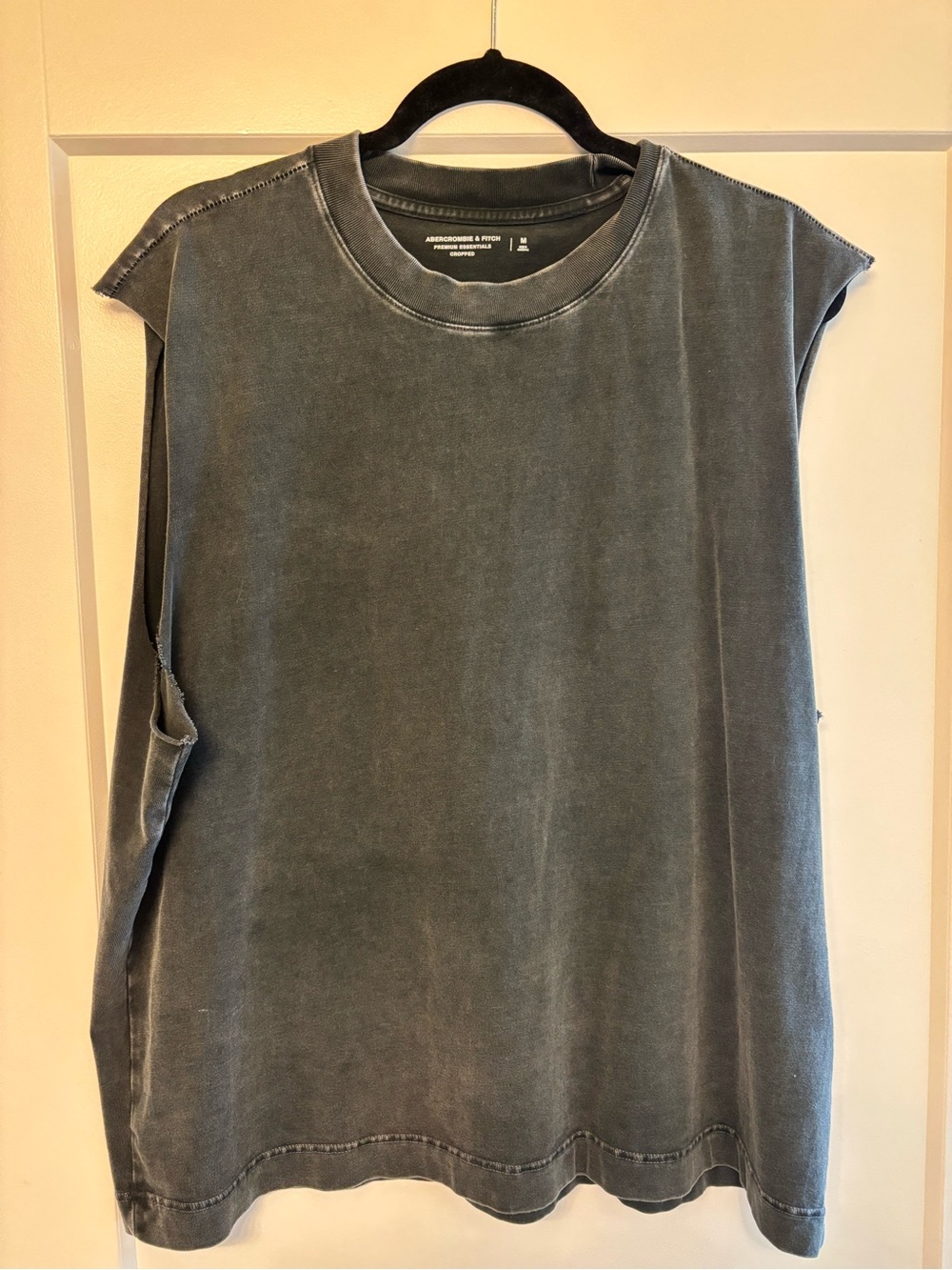 Abercrombie & Fitch Washed Grey Cropped Tank | Size M | Vintage Fade